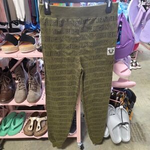 True Religion Kids Olive Green All Over Print Jogger Pants Size L